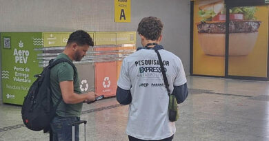 Amep realiza pesquisa sobre o VLT Metropolitano com usuários do Aeroporto Afonso Pena Foto: AMEP